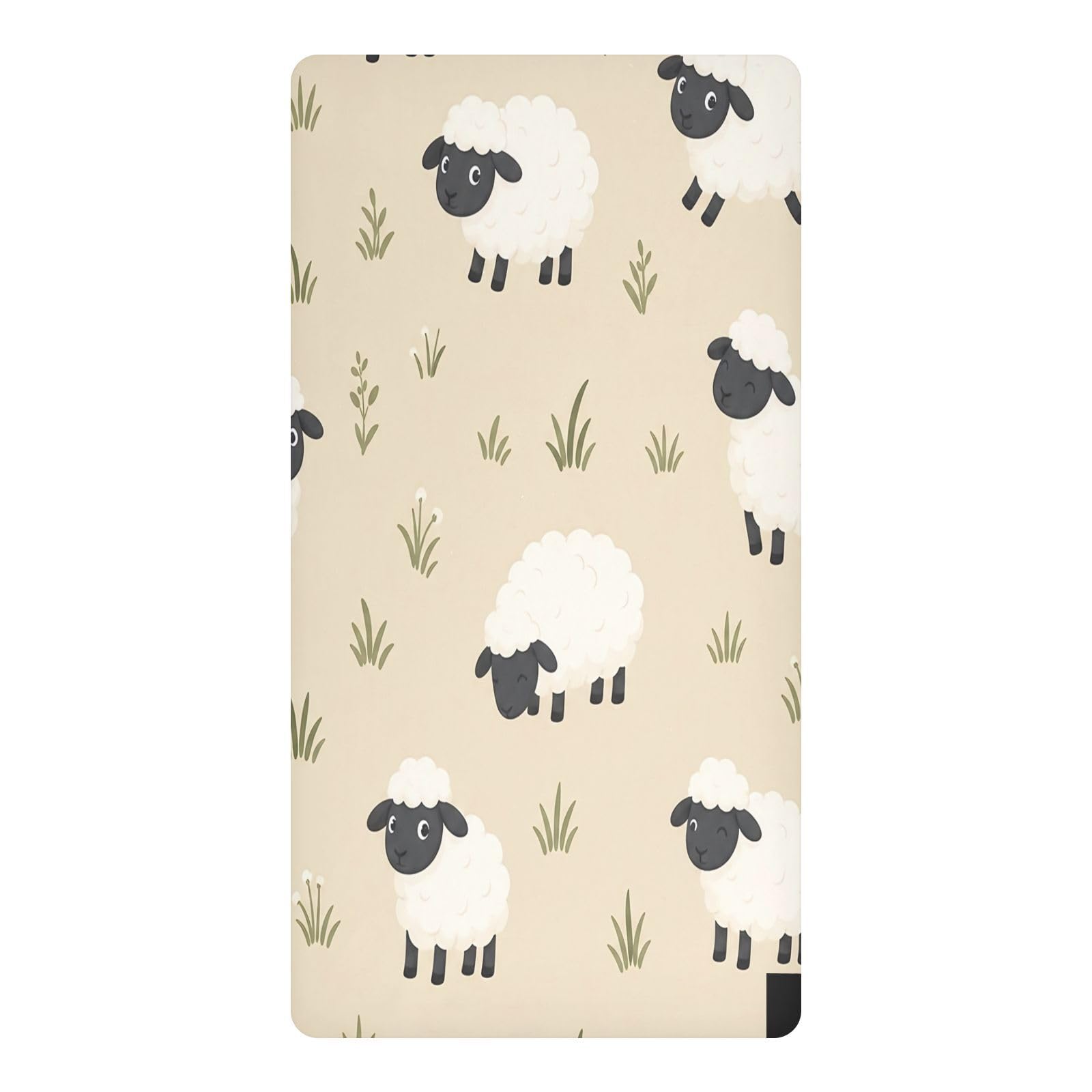 BOESI Meadow Sheep Waterproof Crib Sheet,Fitted Mattress Protector