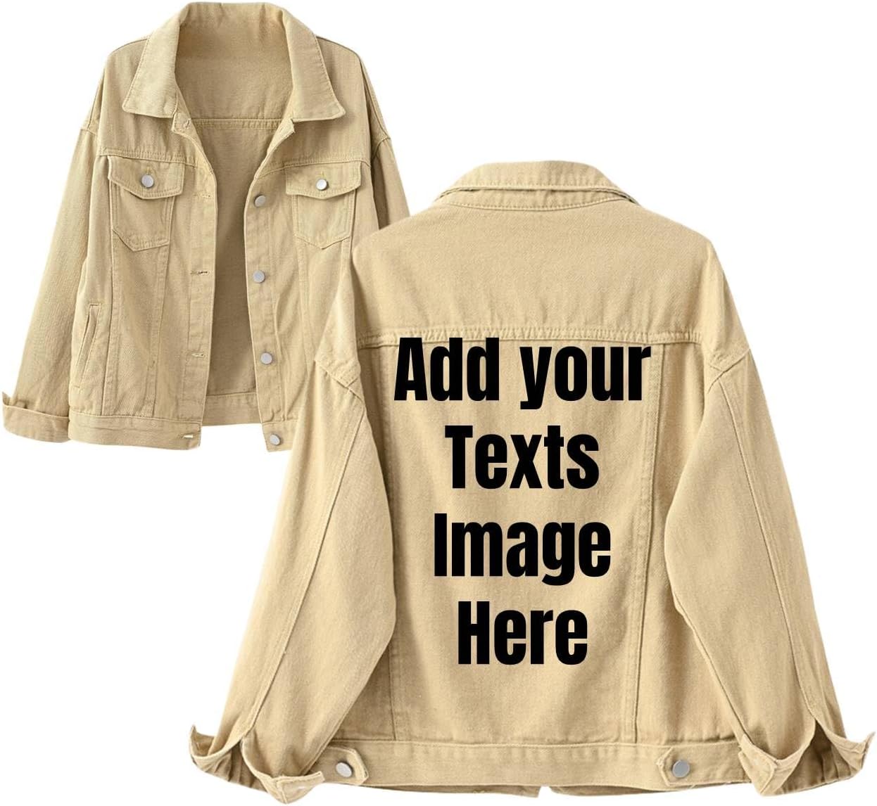 Custom Denim Jacket for Women, Personalize womens Jackets, print picture and texts on womens denim jacket