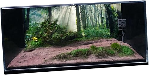 Escena de coche modelo 1/64, diorama de garaje de coche, fondo de exhibición de coche de construcción, telón de fondo de simulación de bosque y