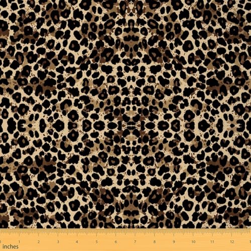 Feelyou Leopard Print Upholstery Fabric Soft 2 Yards