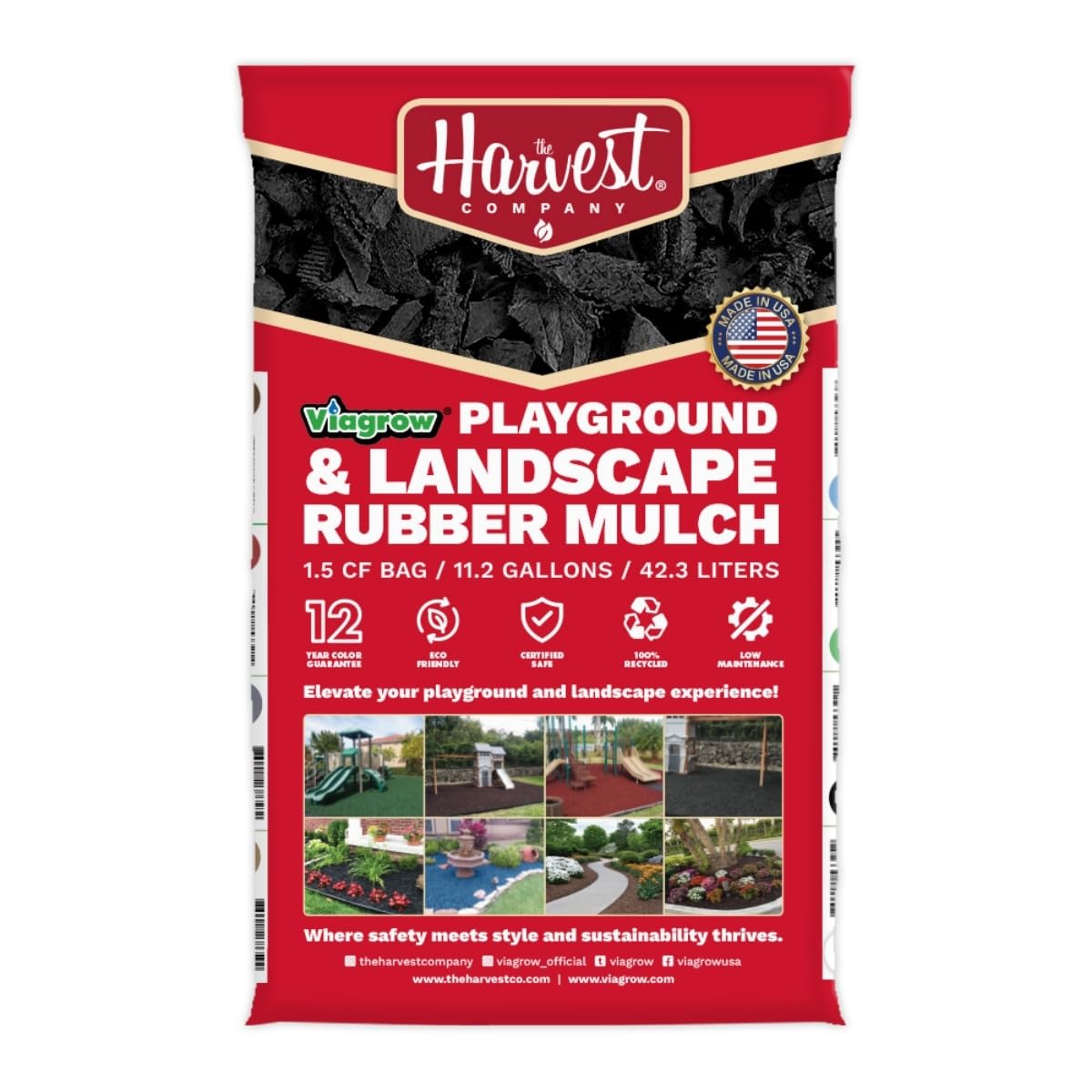 Viagrow Black Rubber Playground and Landscape Mulch