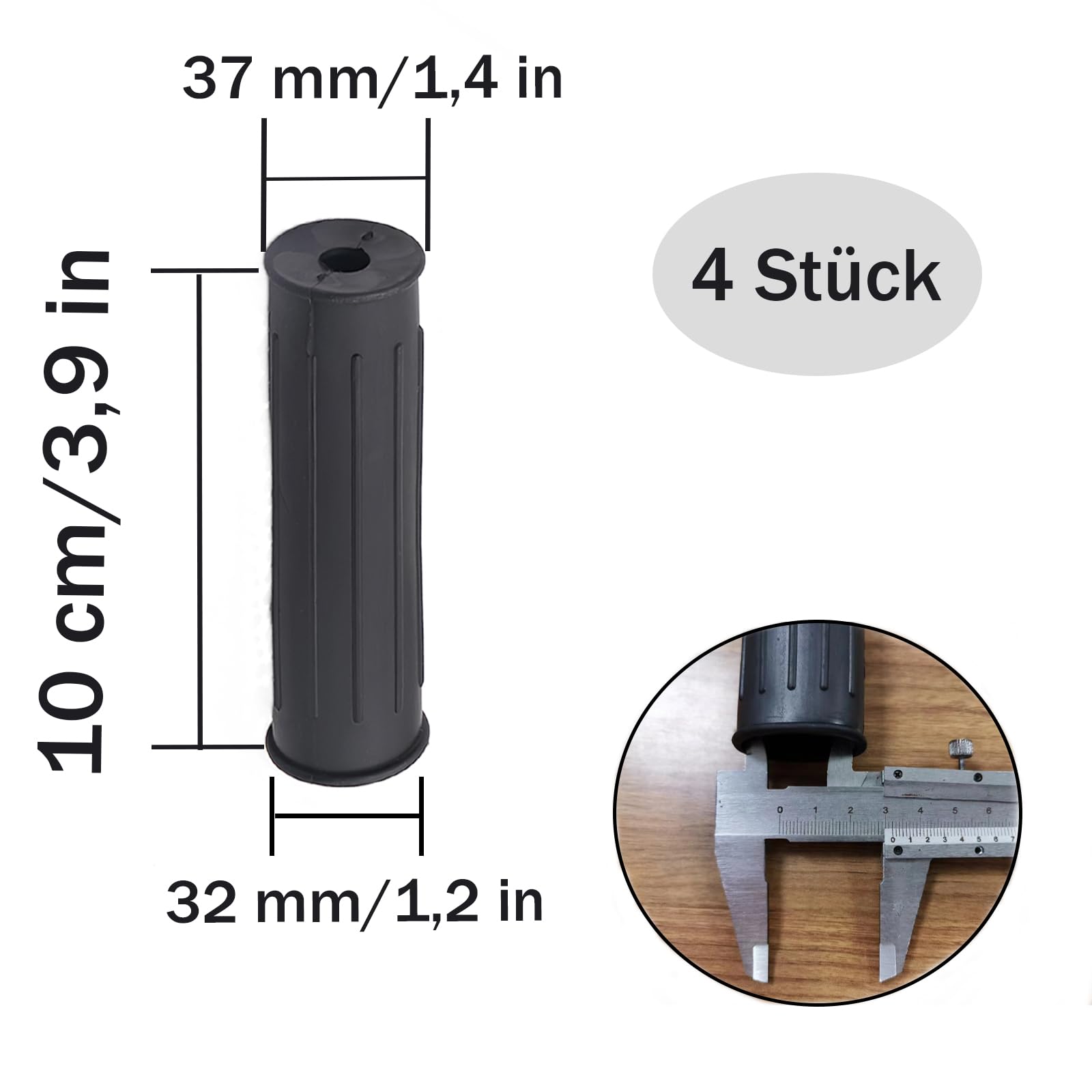4 sztuki uchwytów do taczki, 32 mm, uniwersalne uchwyty, antypoślizgowe uchwyty zapasowe, do taczki, z tworzywa sztucznego, do roweru, wózka inwalidzkiego, motocykla