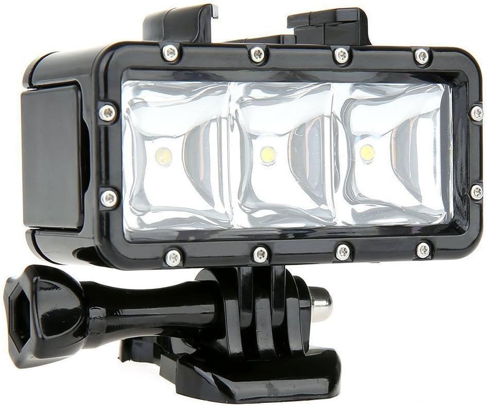 Waterproof Diving Light High Power Dimmable LED Light Underwater Light for Gopro Hero 5/5S/4/4S/3+/3/2/SJCAM SJ4000/SJ5000/Xiaomi Yi with 1050mAh Built-in Rechargeable Battery Charging