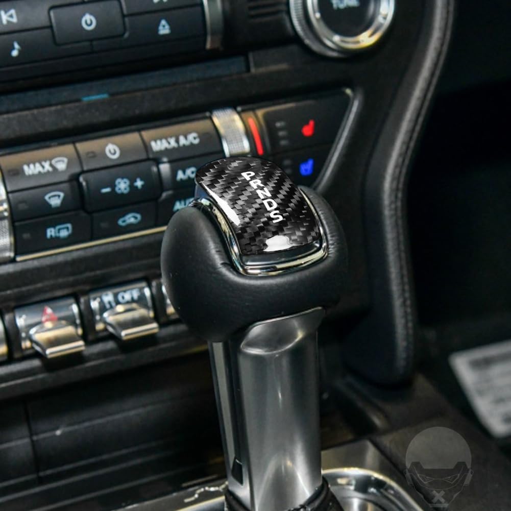 (for Ford Mustang 2014-2018) Gear Shift Knob Head Protector Frame Cover Car Interior Sticker Accessories (Diagonal Black)