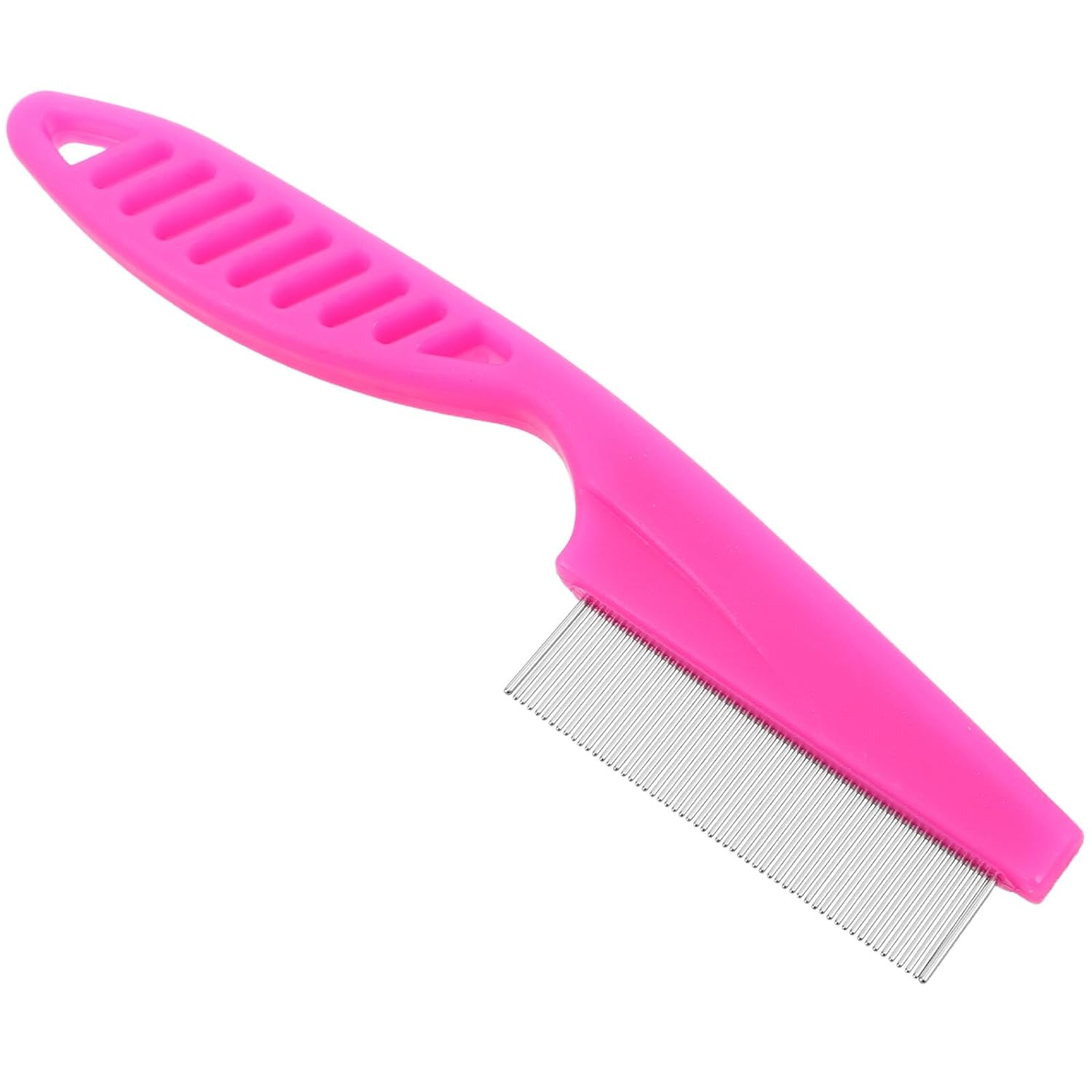 Toyvian Multifunctional Pet Flea Comb with Fine Teeth, Small Pink Grooming Comb for Dogs and Cats, Deshedding and Detangling Tool for Indoor Pets