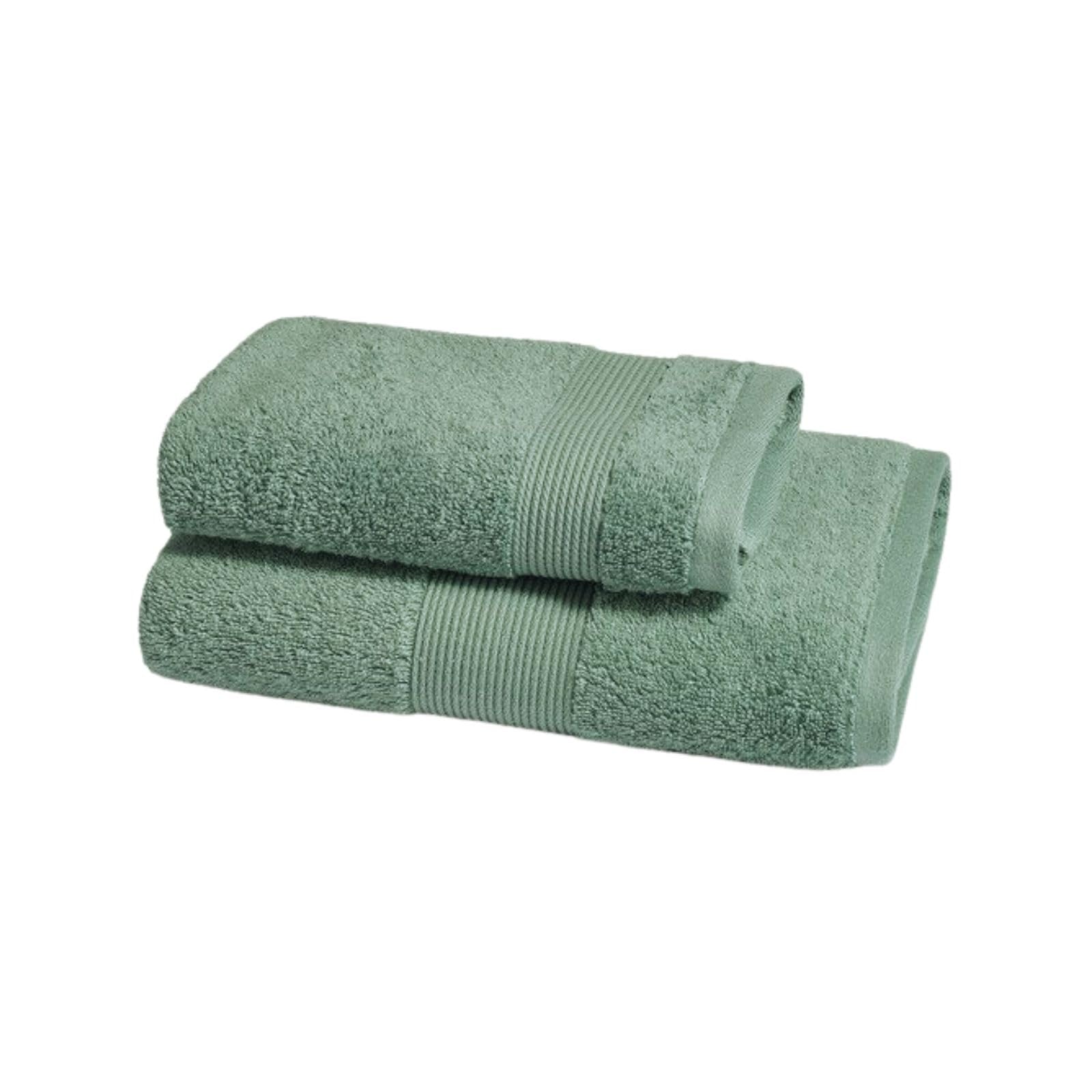 Zucchi Nuovo Solo Tuo Set 1+1 Asciugamano Viso più Asciugamano ospite in Spugna Puro Cotone Pettinato da 560gr/metro Quadro, Menta 1267