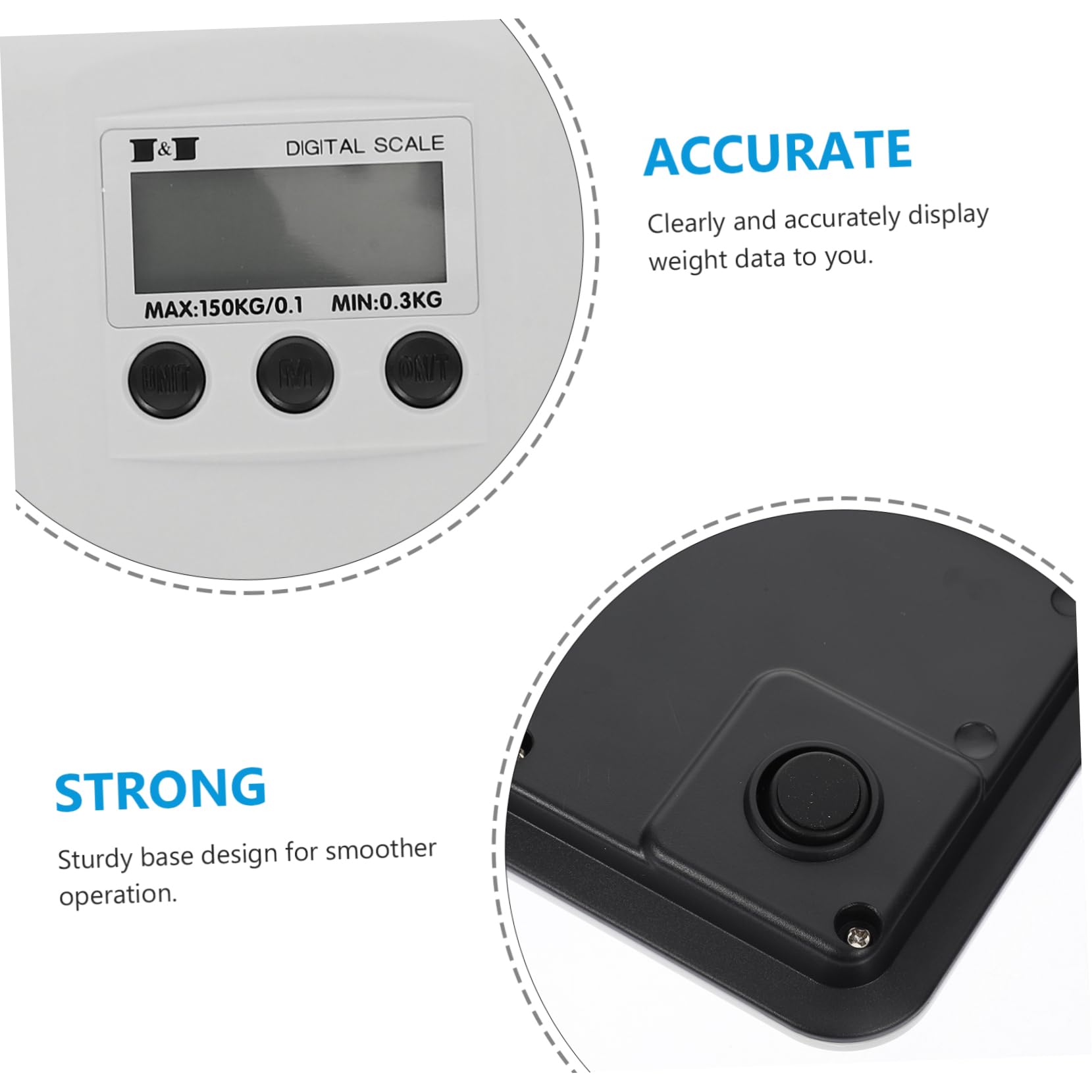 Abaodam Bilancia Elettronica Digitale Multi Funzione Display Digitale per Peso Massimo 150kg, Materiale Plastico Bianco Ragazzo Ragazza e Animali Domestici per Uso Domestico