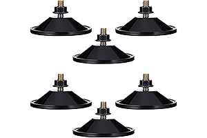 Black Suction Cups 6 Pack: Super Strong Adhesive Hooks for Glass, Walls & More