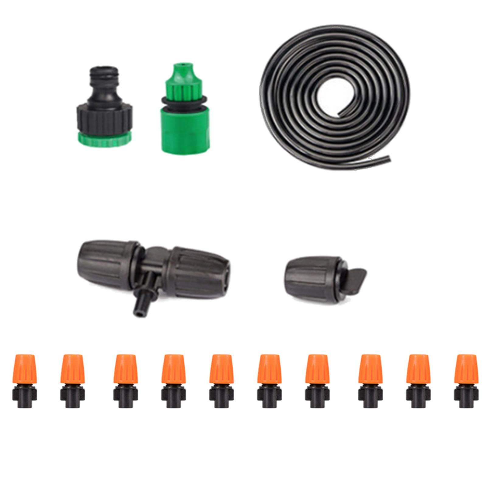 Drip System Kit - Garden Irrigation Set,Automatic Garden Irrigation Tool with Adjustable Nozzle for Outdoor Plants, Patio, Yard, Roof Cooling, Lawn Mkyoko