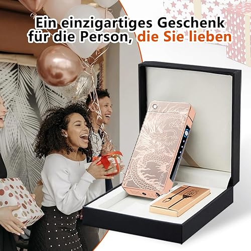 Miniatura 4 de GADATOP Encendedor de dragón, encendedor de llama de plasma de arco, recargable por USB, a prueba de viento, encendedor eléctrico para vela (dorado)