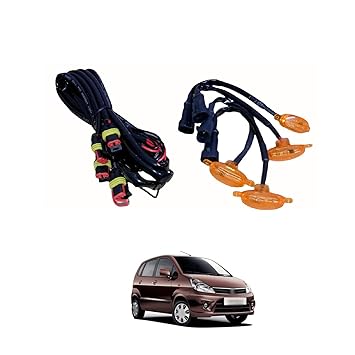 PRIKNIK LED Grille Lights Amber Yellow Grill Led with Fuse Adapter Wiring Harness Kit (4PCS, Amber Shell with Amber Light) Compatible with Zen Estilo Old