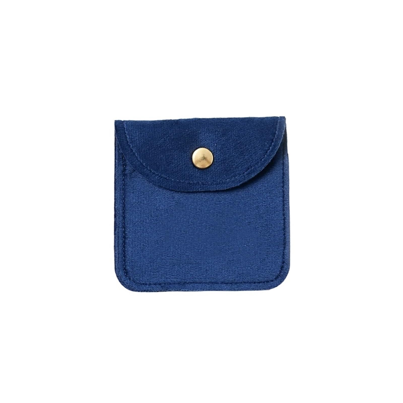 WEOKDFHA Jewelry Storage Bag 10Pcs Velvet Jewellery Packaging Pouch Snap Button Bag Rings Earrings Bracelet Necklace Wedding Party Pouches(Dark blue)