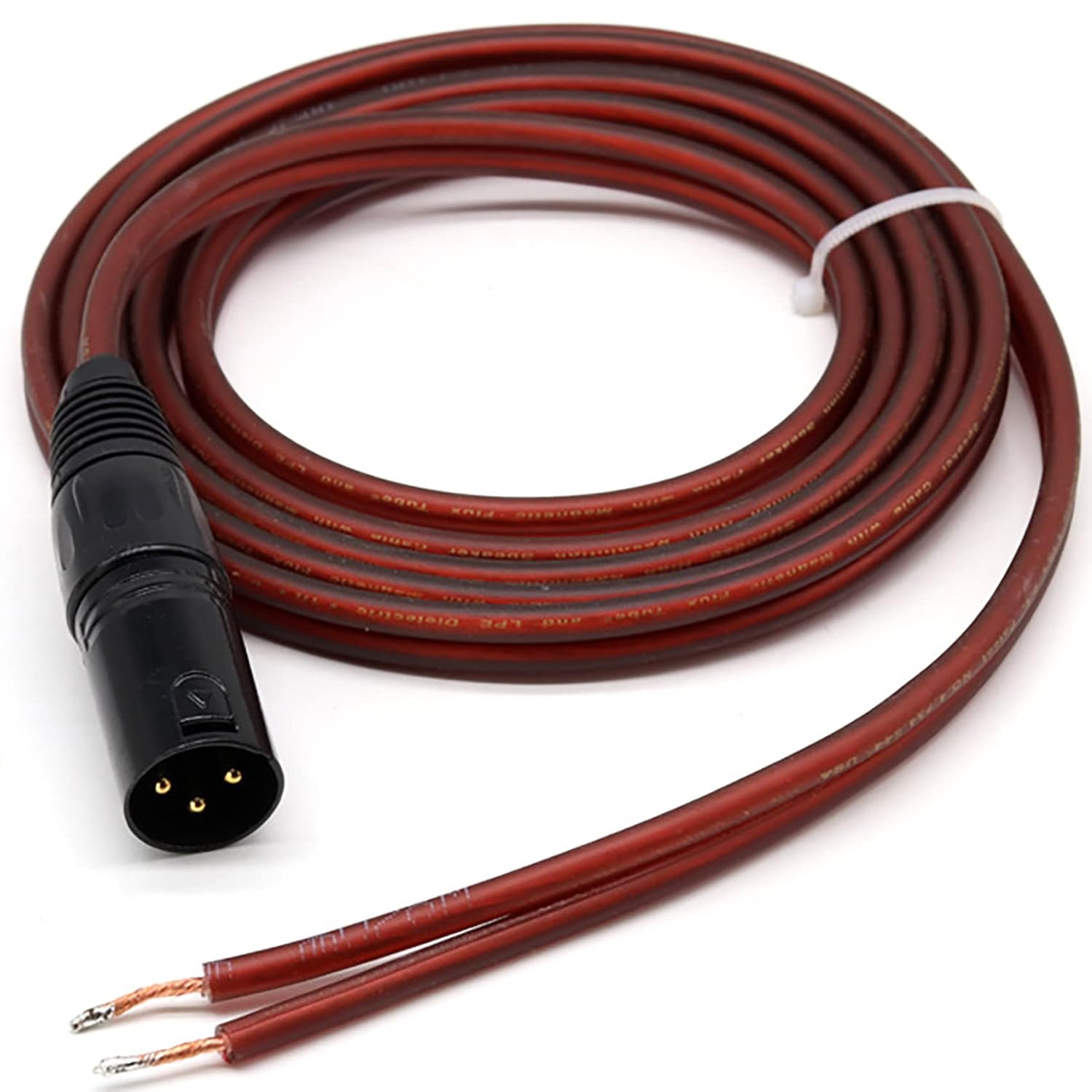 XLR Male Speaker Wire, Speaker Bare Cable to XLR Plug, tunghey Gold Plated XLR 3 Pin Male