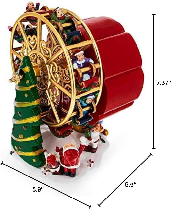 Miniatura 10 de Figura musical giratoria de rueda de la fortuna de Papá Noel