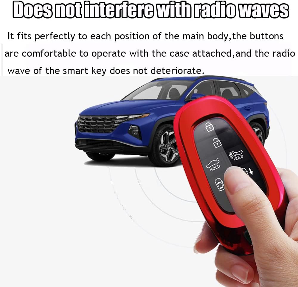 Kakash Custom Accessories for Tucson/Santa Cruz 2022 2023 NEXO 2019 2020 2021 2022 Sonata 2020-2022 IONIQ 5 TPU Car Key Case Protector Remote Smart Key Cover Fob Case with Key Chain(Purple black)