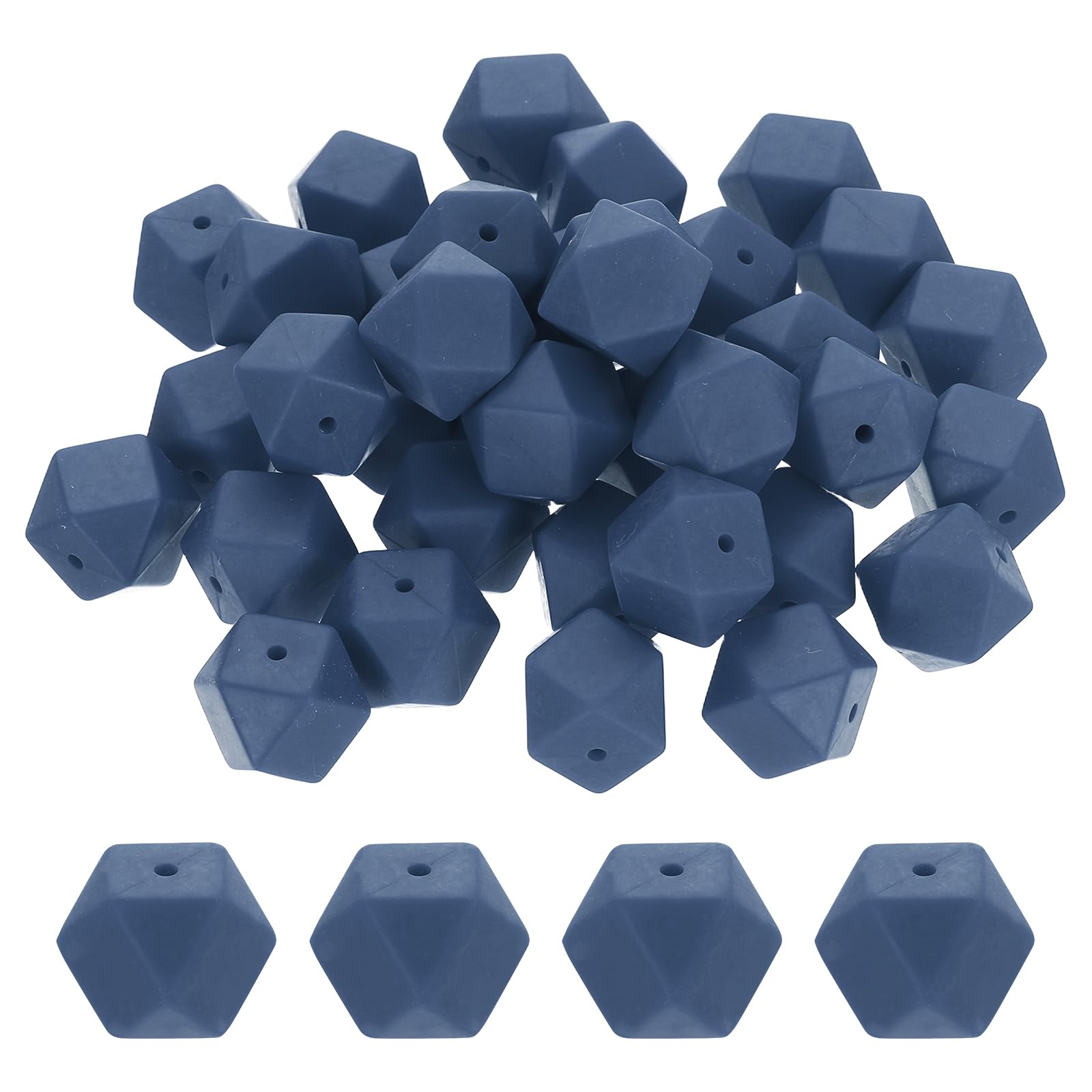 Perles focales silicone marine 17mm pour personnaliser vos stylos et porte-clés diy