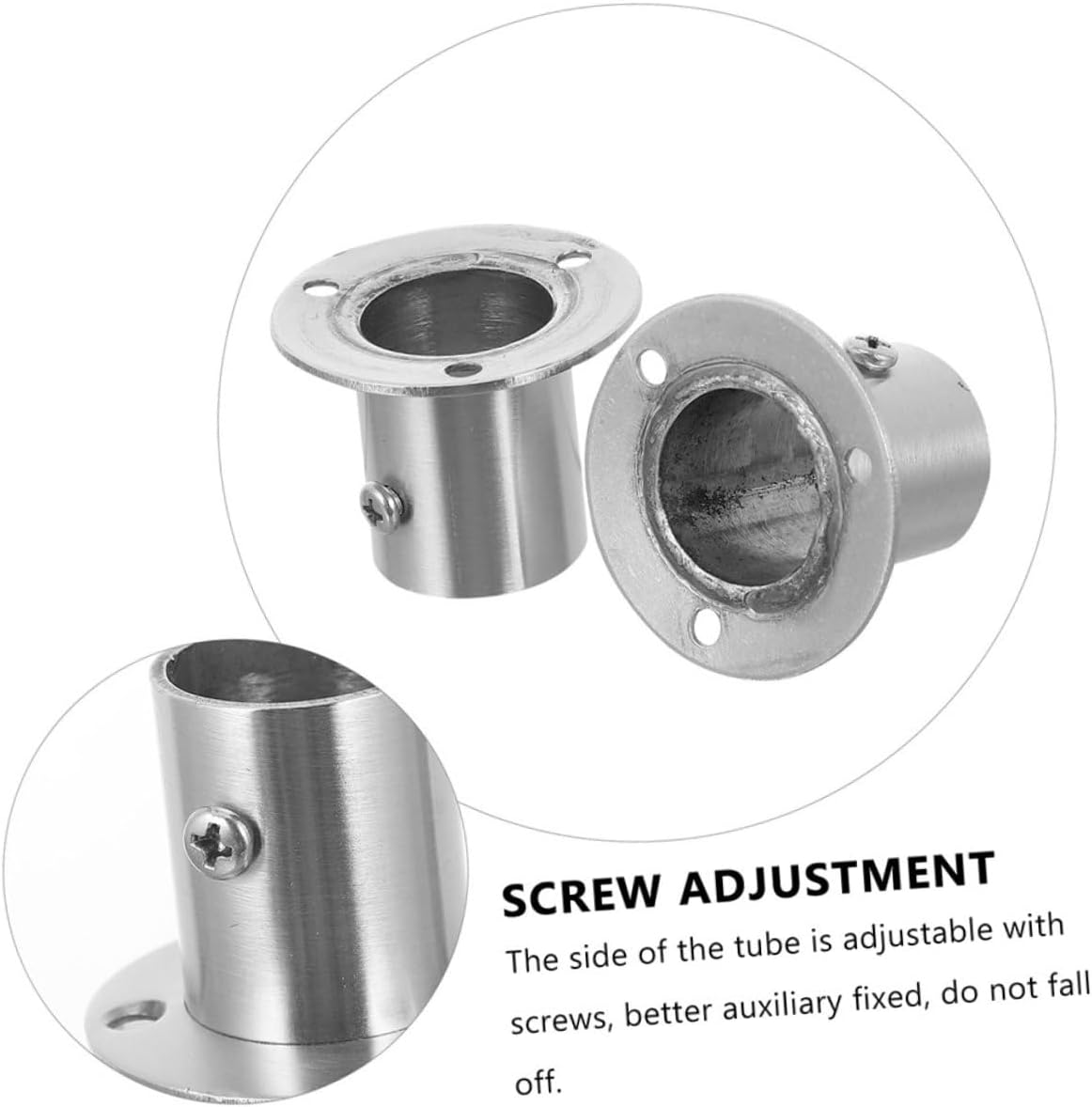 ULTECHNOVO 2Pcs Stainless Steel Closet Rod Bracket Elegant Wardrobe Rod Holders for Shower Curtain and Clothes Rustproof Design with Easy Installation Support for Home Use