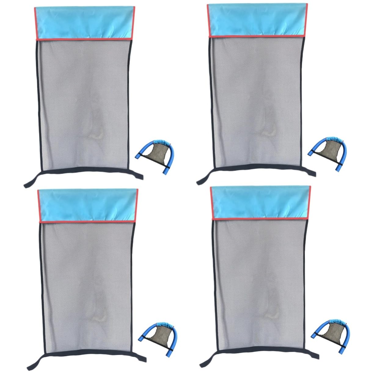 Toyvian 4pcs Swimming Chair Net Water Hammock for Adults Boy Girl Lightweight Portable Floating Pool Chair Net for Relaxation and Fun Sunshine for Water Activities