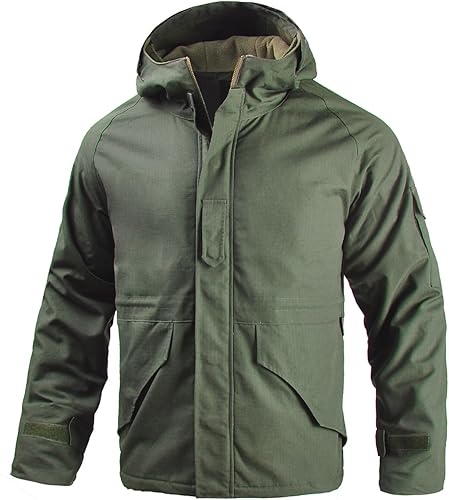 Men's Winter Jacket Military Tactical Coats Fleece Hooded Outdoor Waterproof War