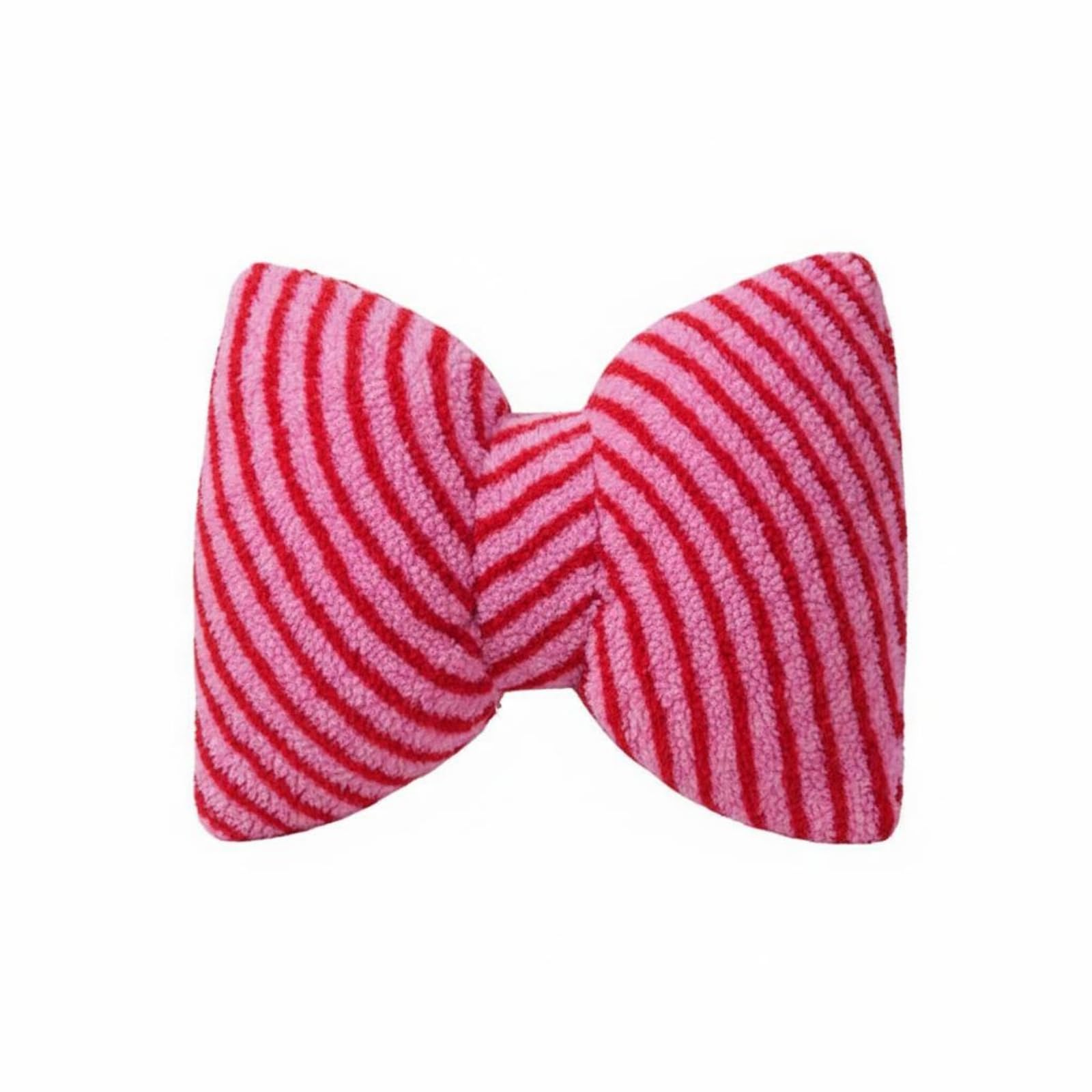 Striped Fluffy Bow Pillow Padded Bow Pillow Soft Sofa Back Cushion Supportive for Bed, Chair, Rose Red Twill | Decorative Nursery Pillows | Nursery Bedding-image-32