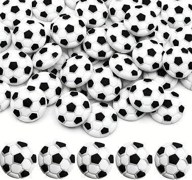 50Pcs Resin Flatback Soccer Charms,Sports Ball Embellishment for DIY Crafts