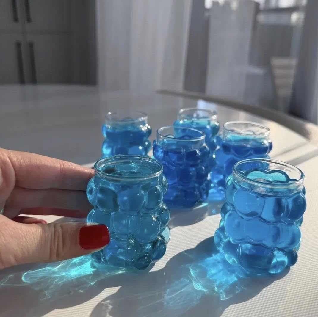 Orret Home 75 ml 6'lı Üzüm Bardak Seti, Bubble Bardak, Bulut Bardak, Kahve Yanı Sunum Bardağı, Zarif ve Şık Tasarım, İçecek Sunumları İçin İdeal