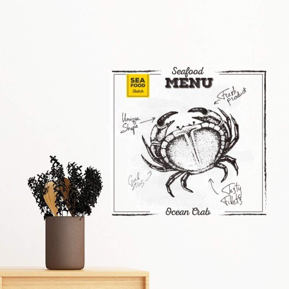 Sticker mural crabe motif marine amovible en vinyle de 35cm pour decoration chambre