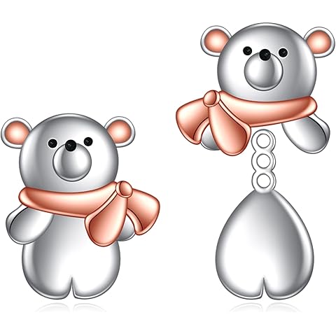 CRMAD Animals Stud Earrings for Women Sterling Silver Axolotl/Cow/Frog/Unicorn/Cat/Dog/Panda/Penguin/Koala/Bear/Capybara/Sloth/Pig/Hippo/Dragon/Fox/Rabbit/Duck/Teardrop Earrings