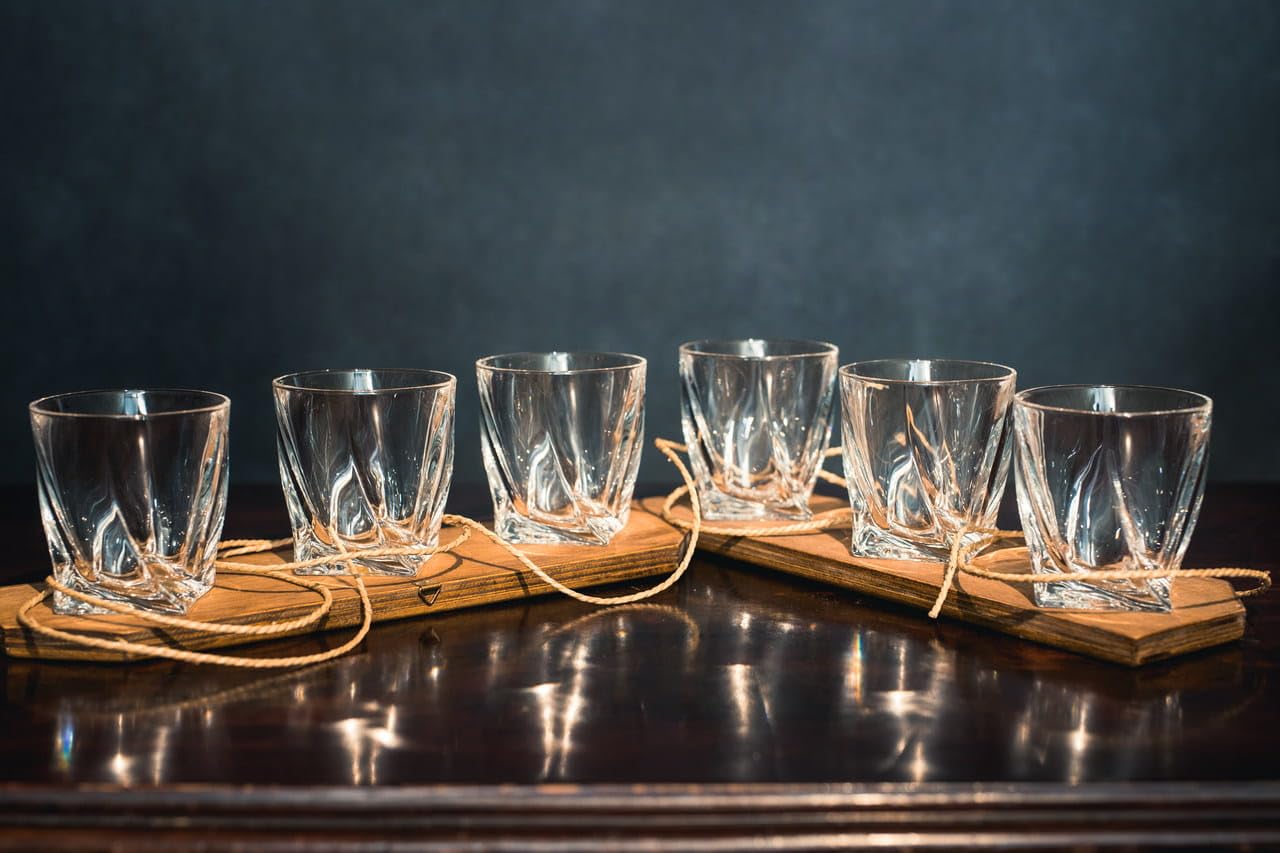 Verre à whisky taillé 34cl - Lot de 6 QUADRO