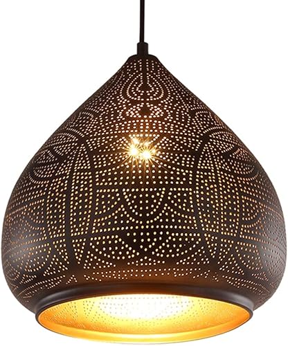 CoolBag Lámpara colgante marroquí, lámpara turca candelabro vintage, lámpara de techo árabe porosa industrial, para cocina, isla, restaurante, disponible en Yaxa Peru