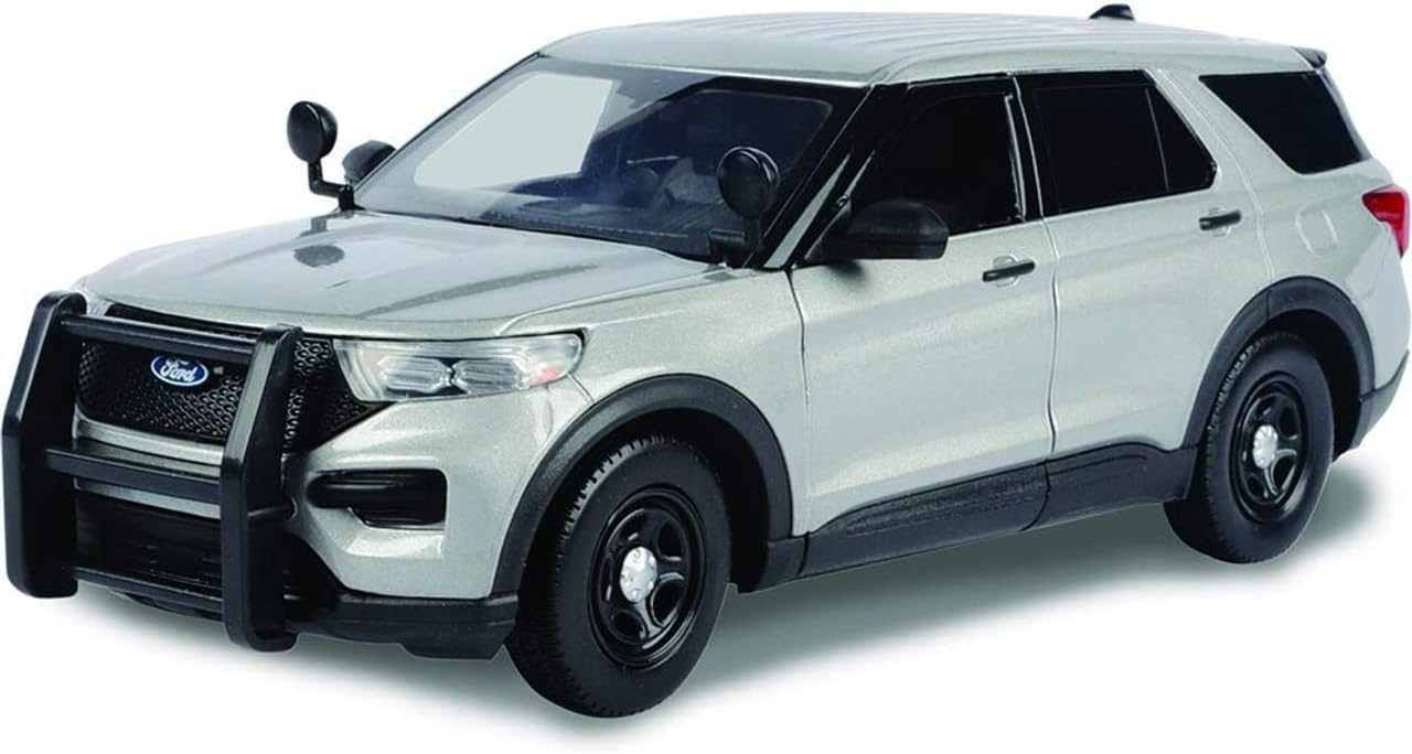 2022 Police Interceptor Utility Unmarked Slick-Top Silver 1/24 Diecast Model Car by Motormax 76990 S