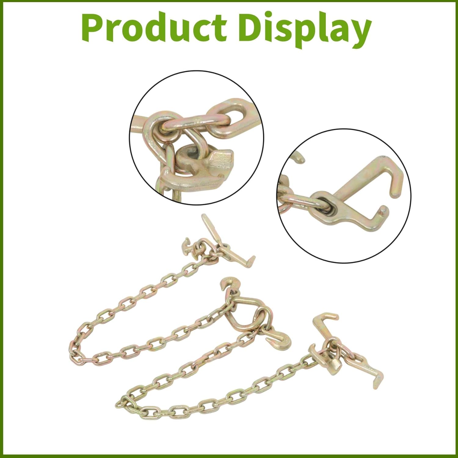 marddpair G70 V-Chain Bridle with RTJ Cluster Hooks Grab Hooks, 36 Tow Chain 5400LBS Working Load