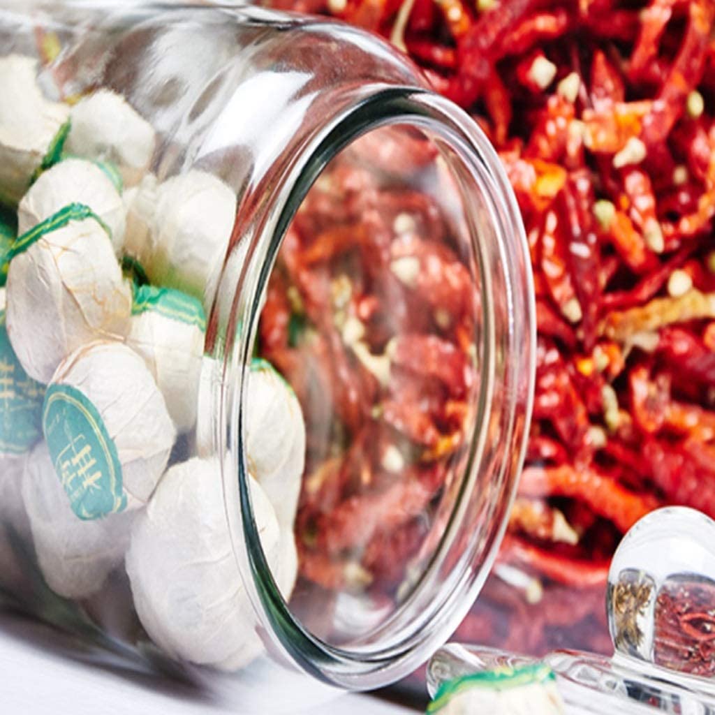 Contenitore in Vetro con Coperchio Contenitore per Zucchero e Sale Dispenser per Alimenti per condimenti