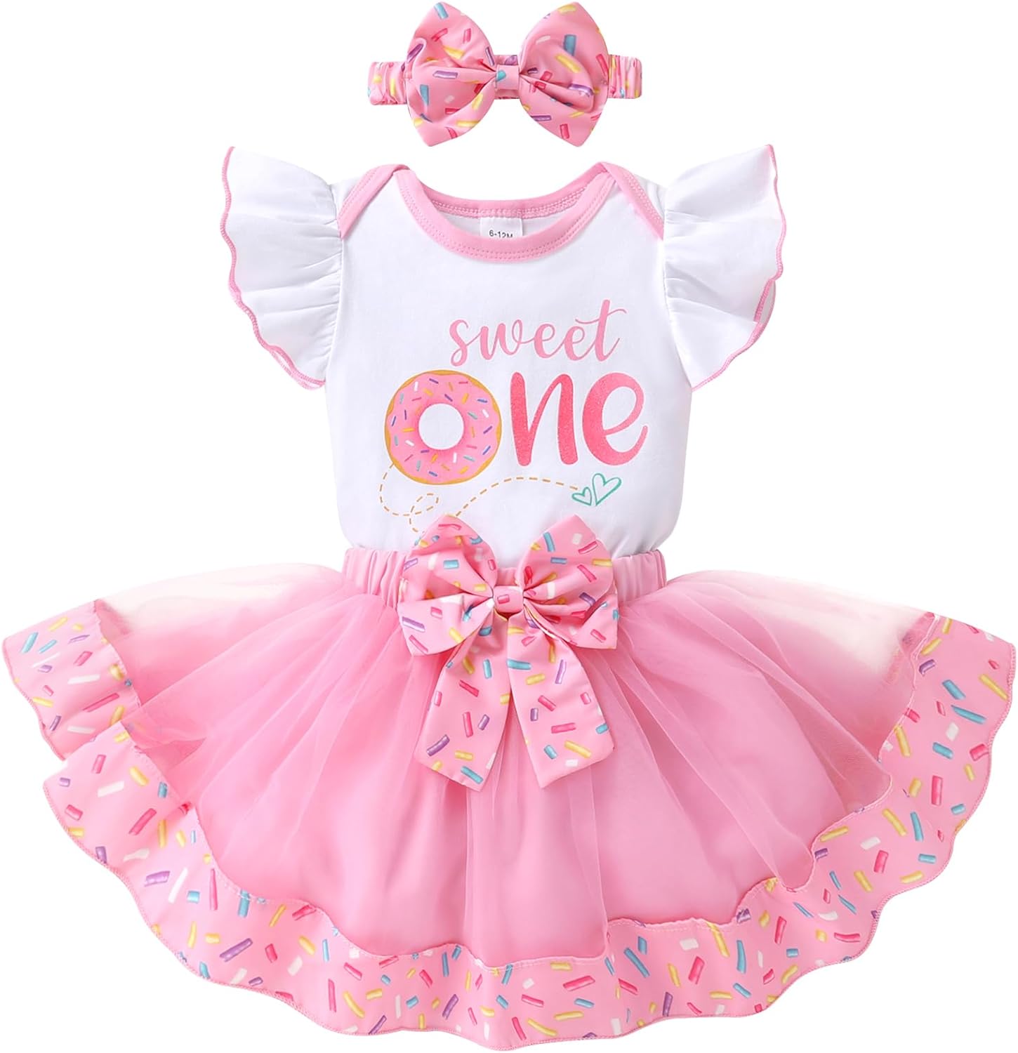 YOUNGER TREE Baby Girls 1st Birthday Outfit ONE Romper Tulle Tutu Skirt with Headband Sets Baby First Princess Dress