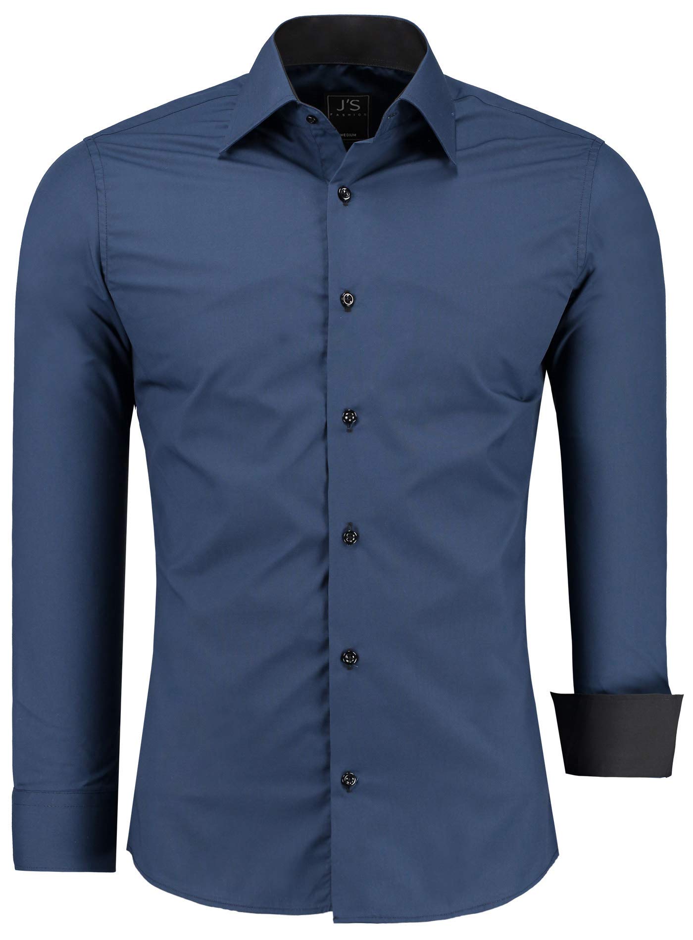 J'S FASHION Camicia da Uomo a Maniche Lunghe, Slim Fit, Facile da Stirare, Taglie UE: dalla S alla 6XL