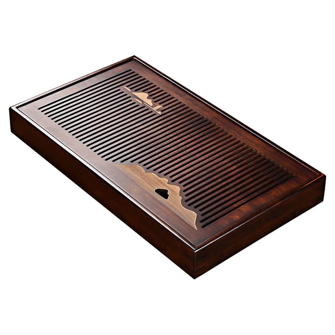 Bandeja de té de bambú: Servicio de Kongfu Chino Multifuncional con depósito y Drenaje for casa de té, diseño de Primera Calidad(48x28x5.5cm)