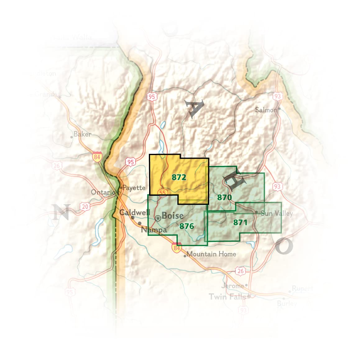 Boise National Forest Central Map (National Geographic Trails Illustrated Map, 872)
