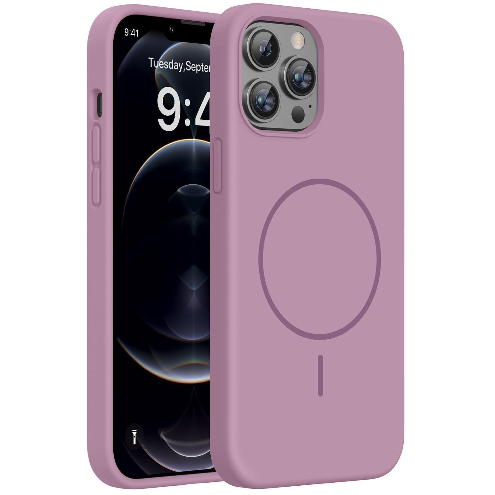 Miracase Silicone for iPhone 12 Pro Max Case, Blackcurrant