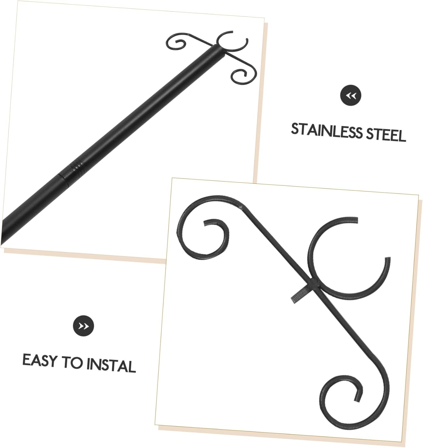 Outdoor Lighting Pole Stand Bird Feeder Hanger String Light Support Rod Stainless Steel Construction