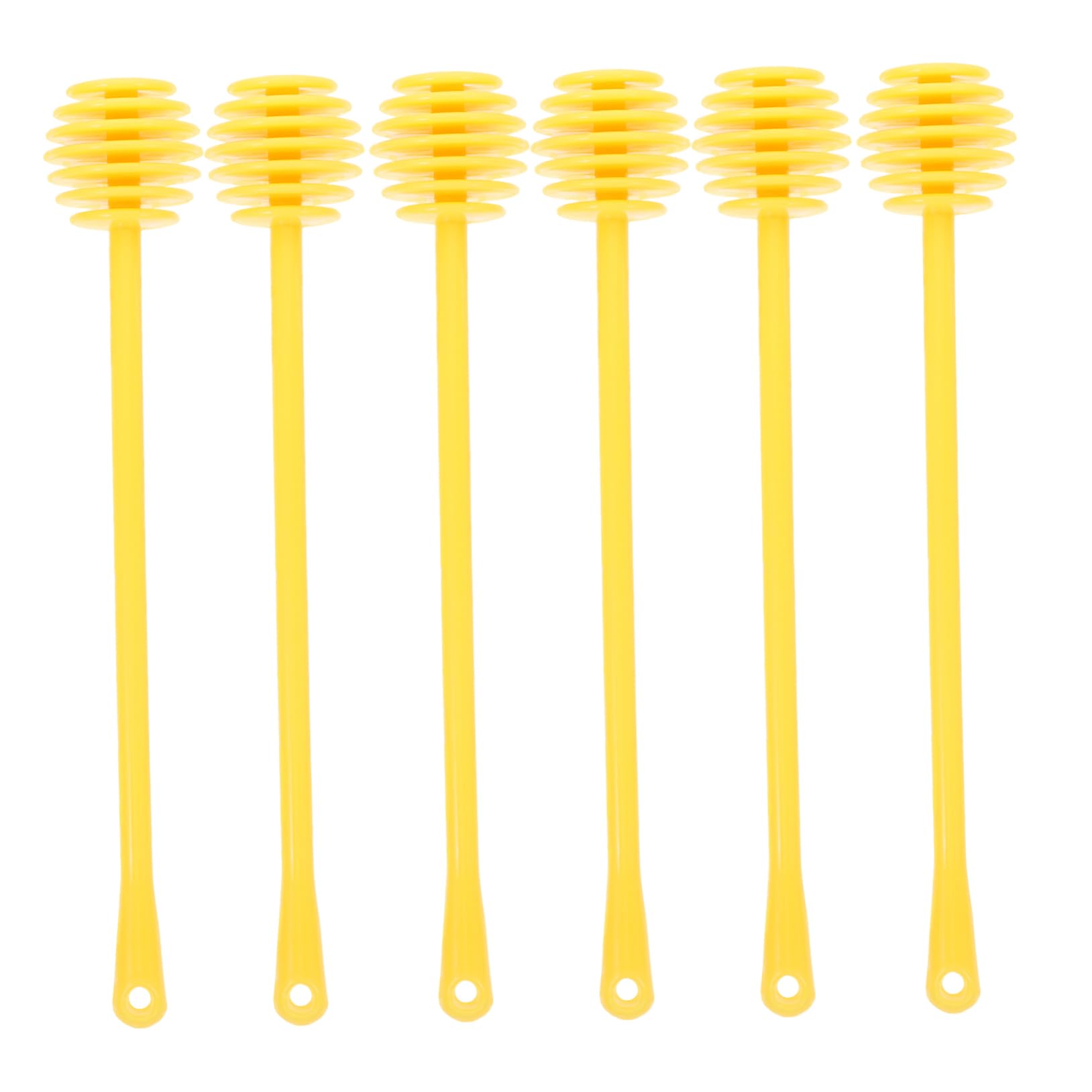 Gatuida 6pcs Stir Shape Dispenser Serve Dipper Sticks Stirring with Drip Stirrer Harvesting Wand Stick Swizzle Stick Bee Hive Tool Abs Yellow re-usable