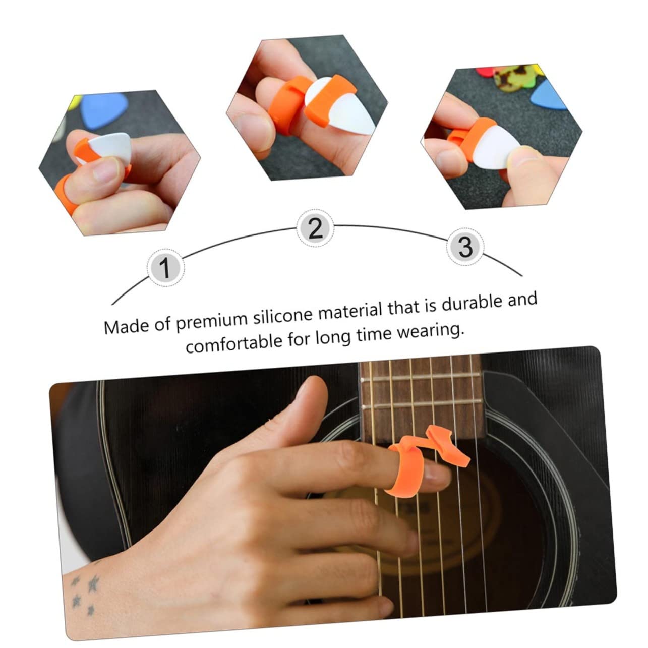 Mikinona 6 Stk Fingerbett auswählen Gitarren-Plektrum-Abdeckung Abdeckung für Gitarrenplektren guitar pick holder gitarren zubehör werkzeug halterung Gitarrenzubehör wählt Veranstalter