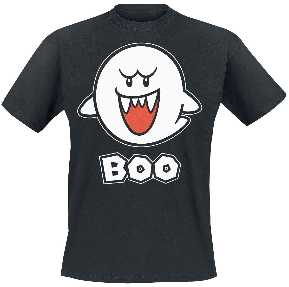 Super Mario Men's Black Nintendo Boo T-Shirt