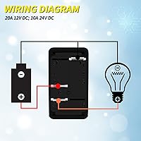 Vista 5 de Joinfworld Interruptor basculante marino de 12 V, 24 V, interruptor basculante iluminado, 12 voltios, 20 A, LED azul, 3 pines, SPST