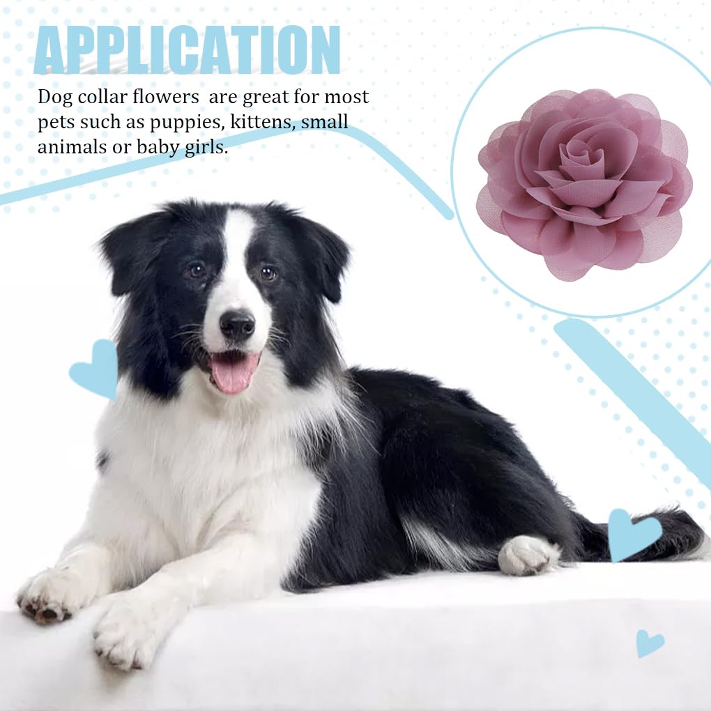 Collare per cani Fiori Chiffon perla Papillon per gatti Decorazione per collo
