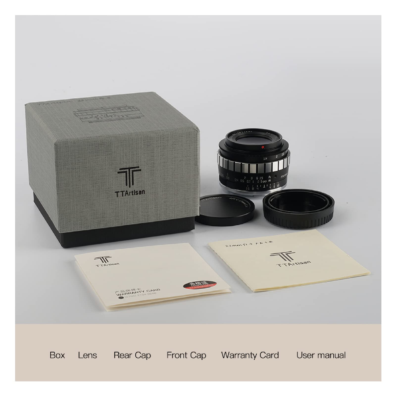 TTARTISAN 23mm F1.4 Objektiv Weitwinkel-Festbrennweite APS-C für FUJ X Mount Kameras X-A1 X-A10 X-M1 X-M2 X-H1 X-T1 X-T10 X-T2 X-T20 X-T3 X -T4 X-T100 X-T30 X-PR01 XS10 und mehr (Silber).