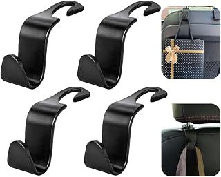4 Pcs Car Seat Rear Hook, Car Interior Accessories, Packaging, Black Plastic Hooks, Suitable for Bags, Shopping Bags, Clothes, Portable Tool Box