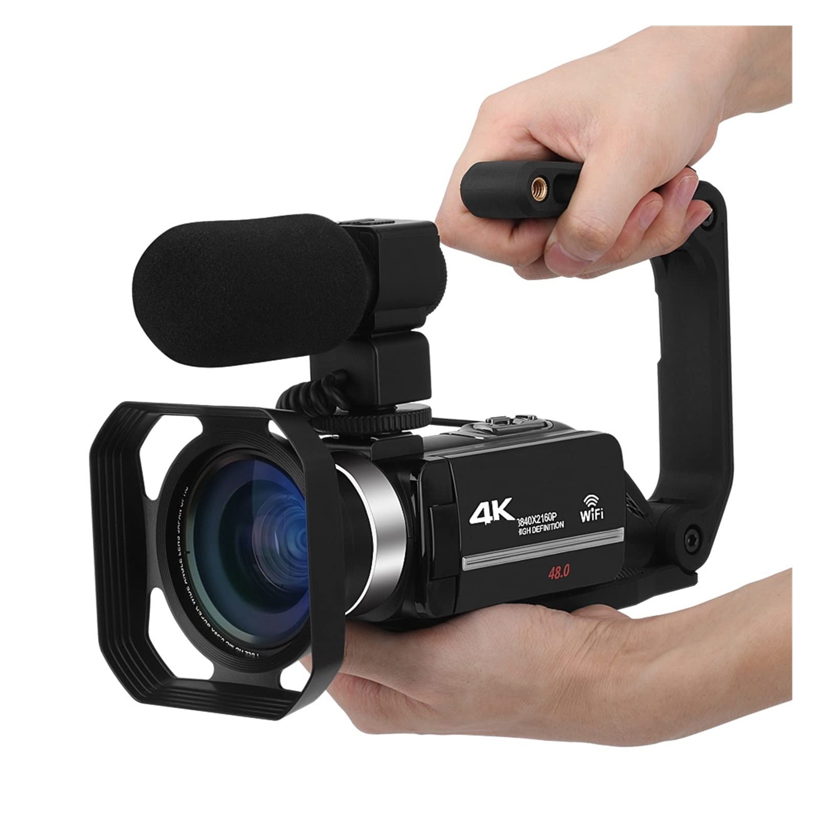 Grabación en Bucle Cámaras Digitales 4K Lapso de Tiempo Videocámara de transmisión de Video de 48MP for Blog Girar Pantalla Webcam Vlog(16G SD Card)