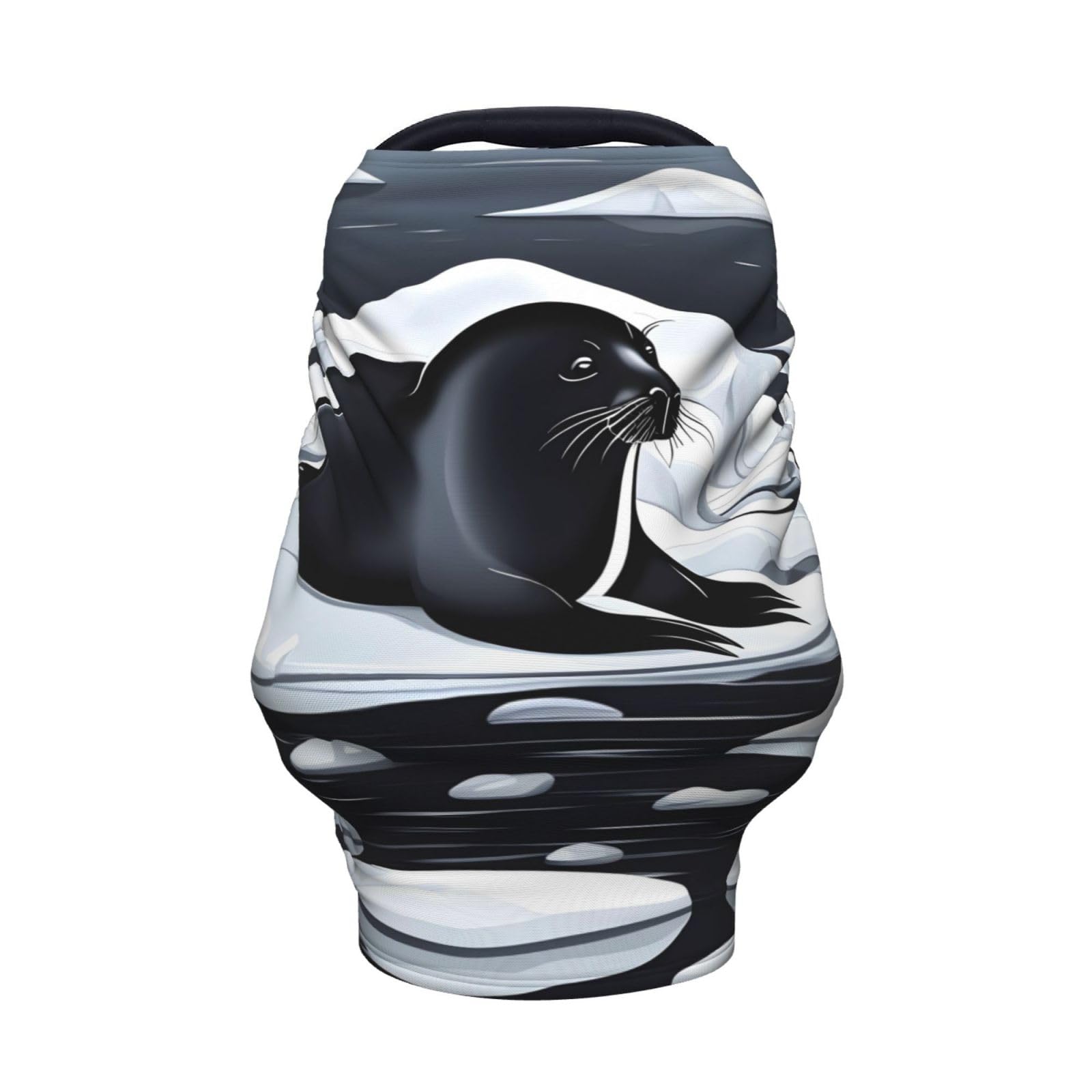 XZDHYZ Seals on ice Versatile full-print Stroller Chair Cover/Nursing Cover, specially designed for your baby, Black