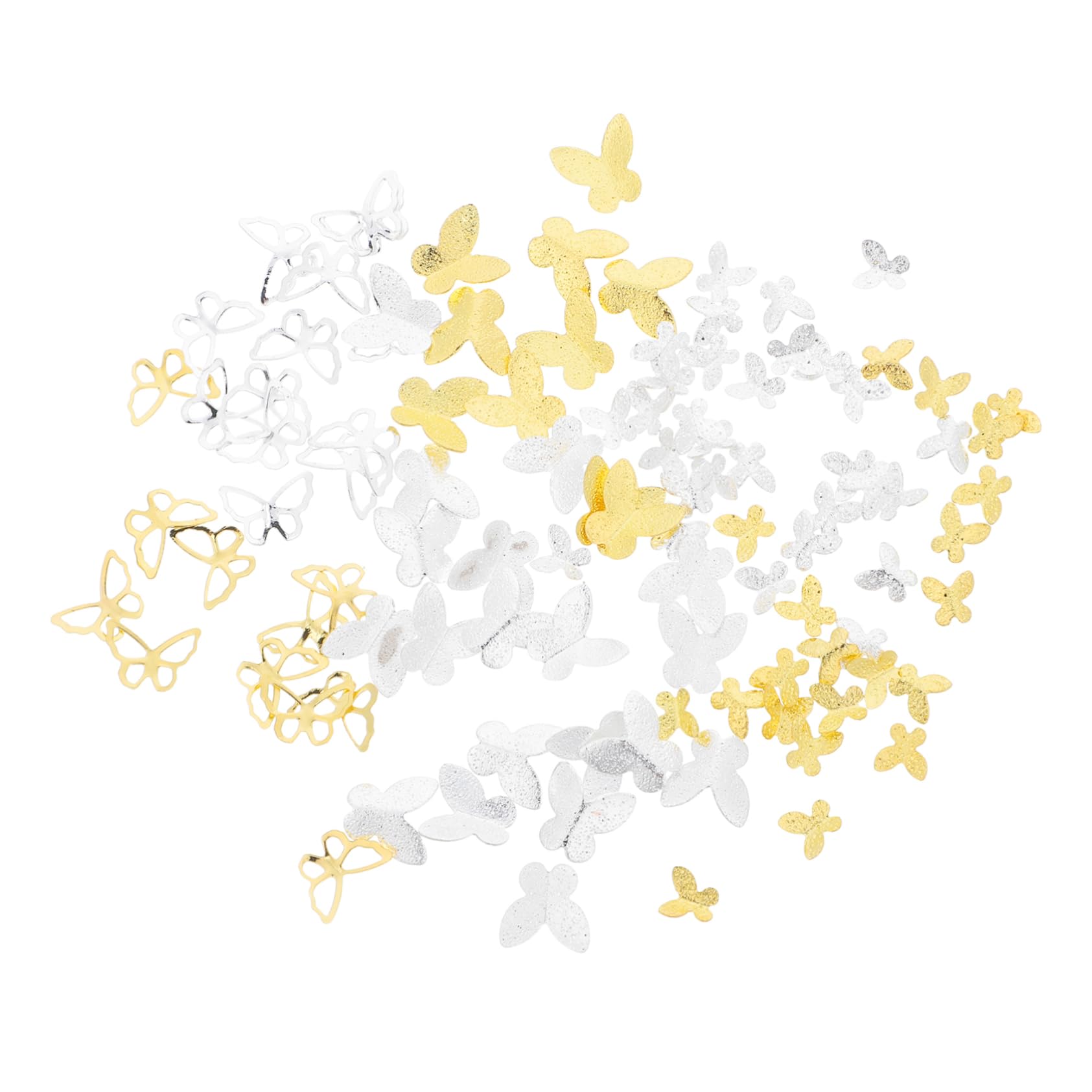 Didiseaon 300Pcs Butterfly Nail Charms Set Elegant Metal Nail Art Decor for Unique Manicure Designs Stylish Butterfly Accessories for DIY Nail Art and Seasonal Decor