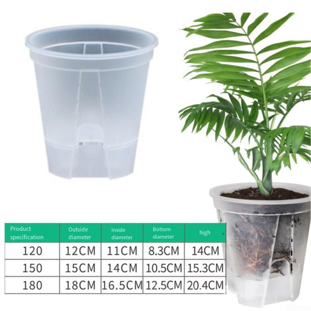 Samonawadniająca się plastikowa doniczka do orchidei z otworami odpływowymi i spodkiem, idealna do roślin domowych, storczyków, roślin domowych, przedszkola i ogrodu, ekologiczna konstrukcja